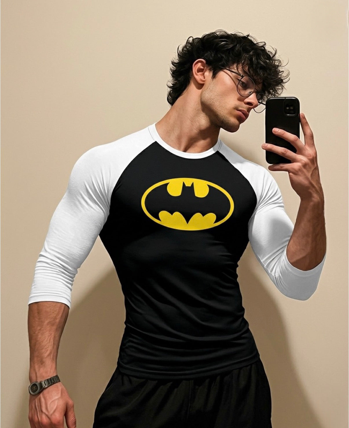 Batman Mono Force Superman Raglan Shirt