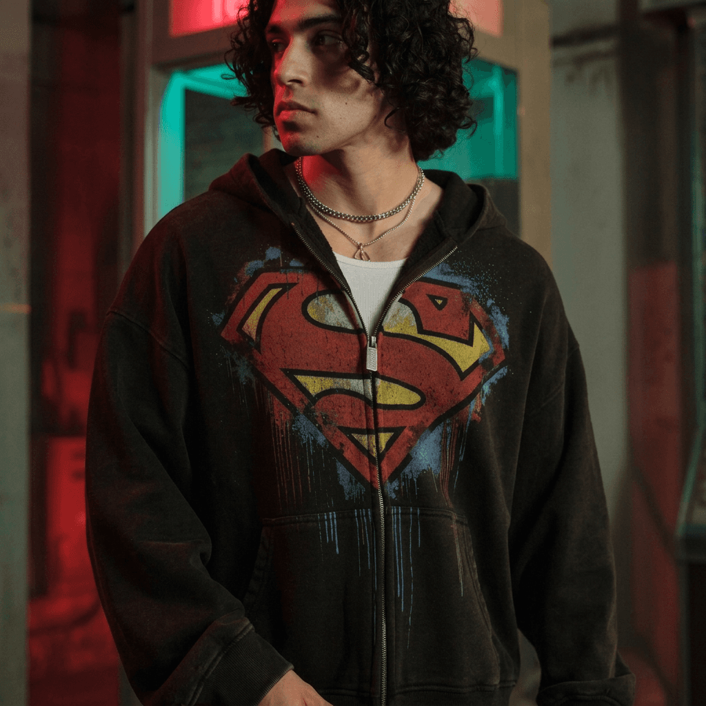 Bartus Superman Apex Zip-Up-Black