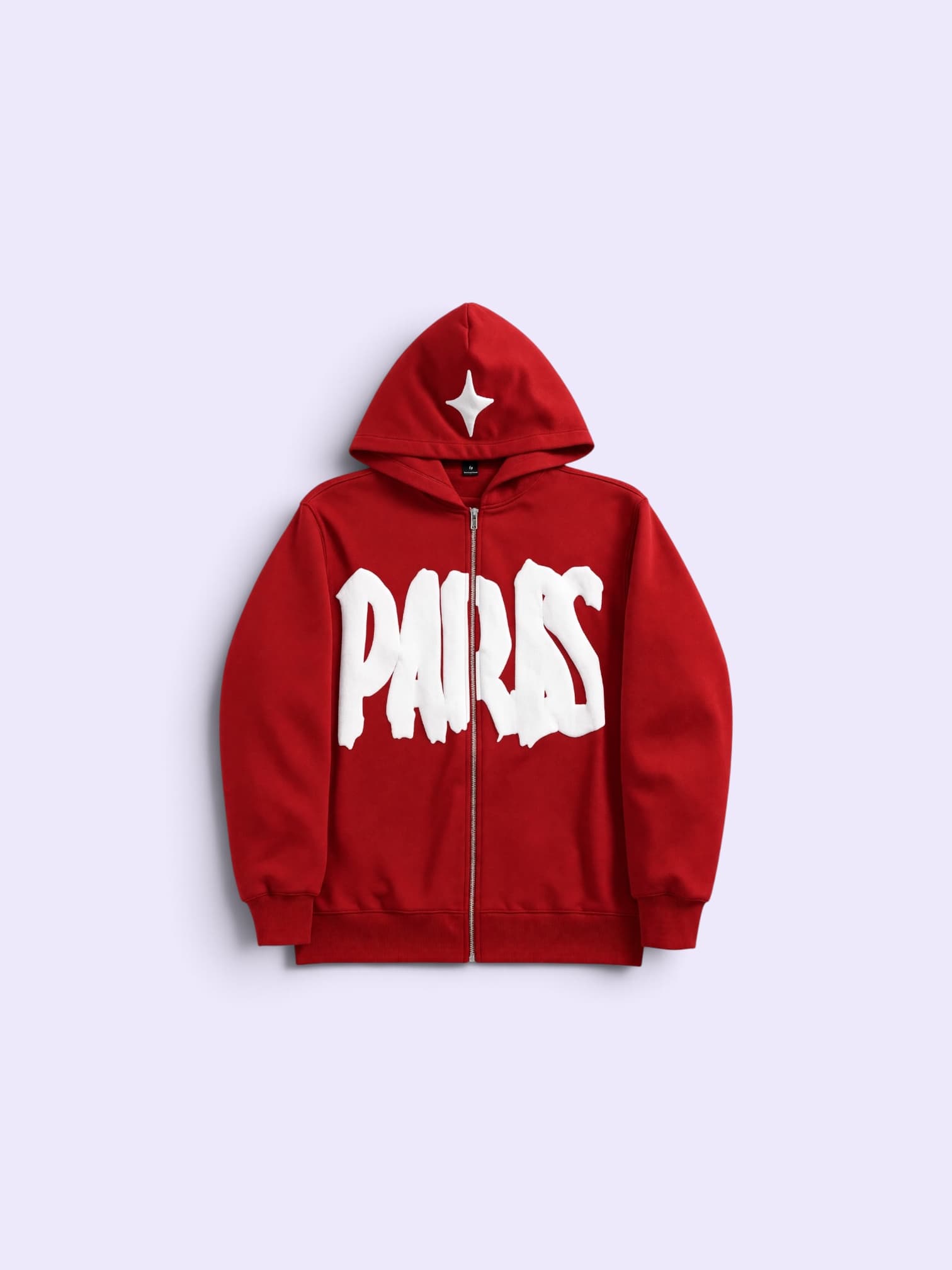Bartus Men's Star And Letter Graphic Zip-Up Long Sleeve Printed Hooded Sweatshirt