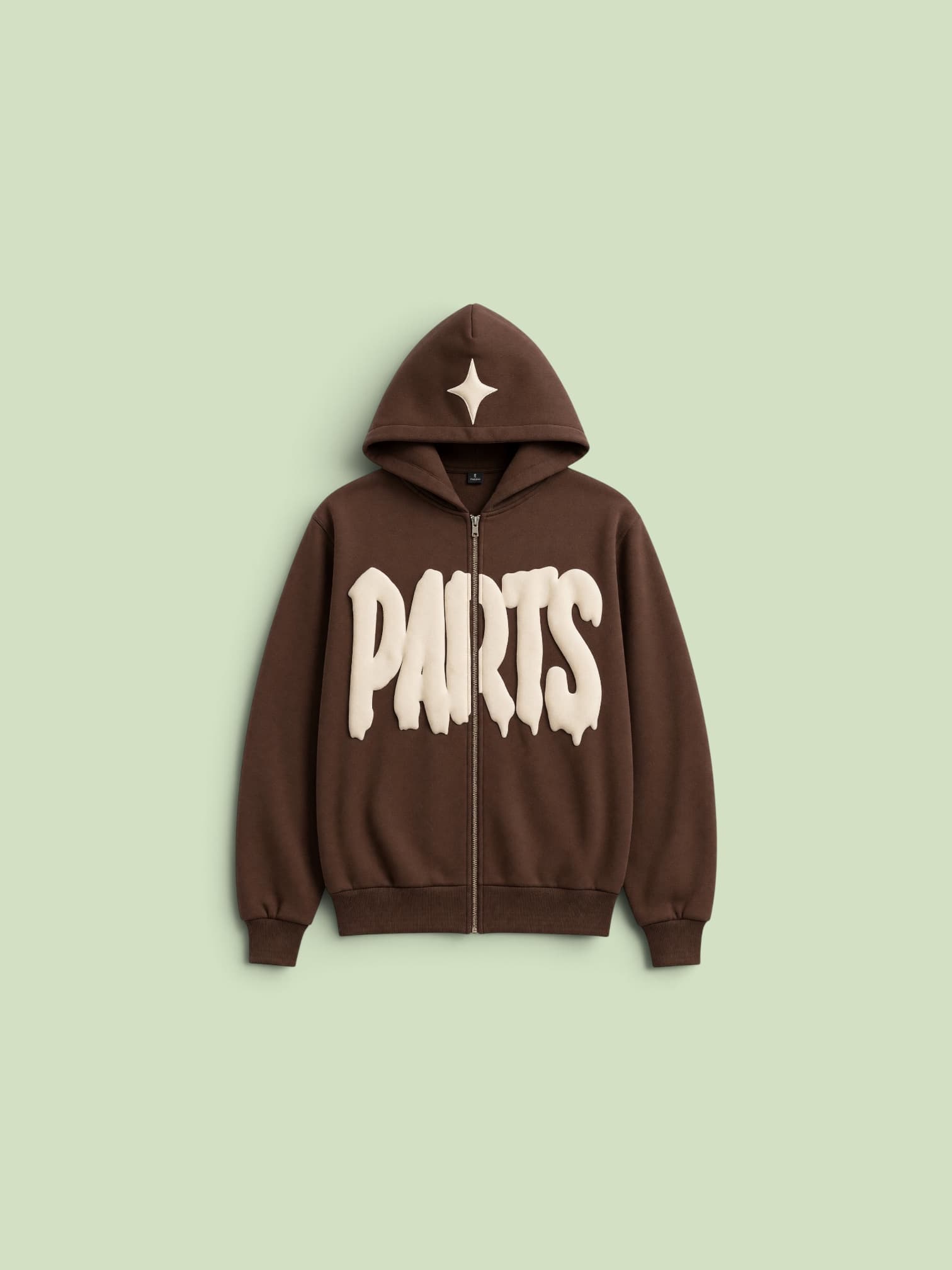 Bartus Men's Star And Letter Graphic Zip-Up Long Sleeve Printed Hooded Sweatshirt.