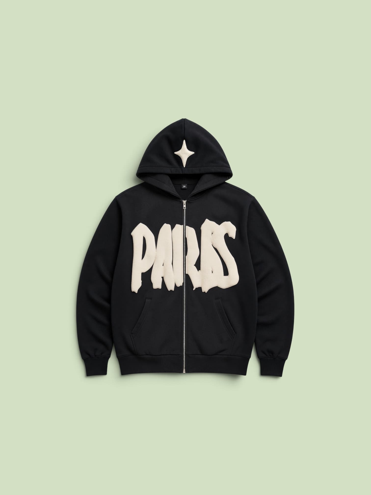 Bartus Men's Star And Letter Graphic Zip-Up Long Sleeve Printed Hooded Sweatshirt.