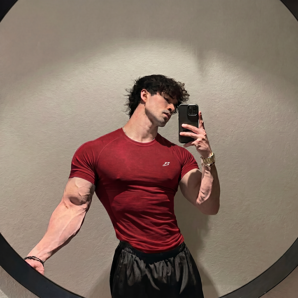 Compression T-shirts with Short Sleeve -Red