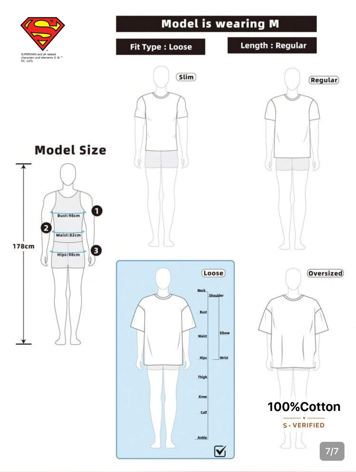 SUPERMAN X Bartus Men's Casual Print Round Neck Short Sleeve T-Shirt, Summer Cartoon Graphic Tee Oversized T Shirt Men Graphic Tee