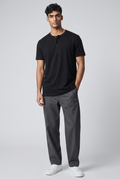Men's Casual Solid Color Henley Neck Short Sleeve T-Shirt