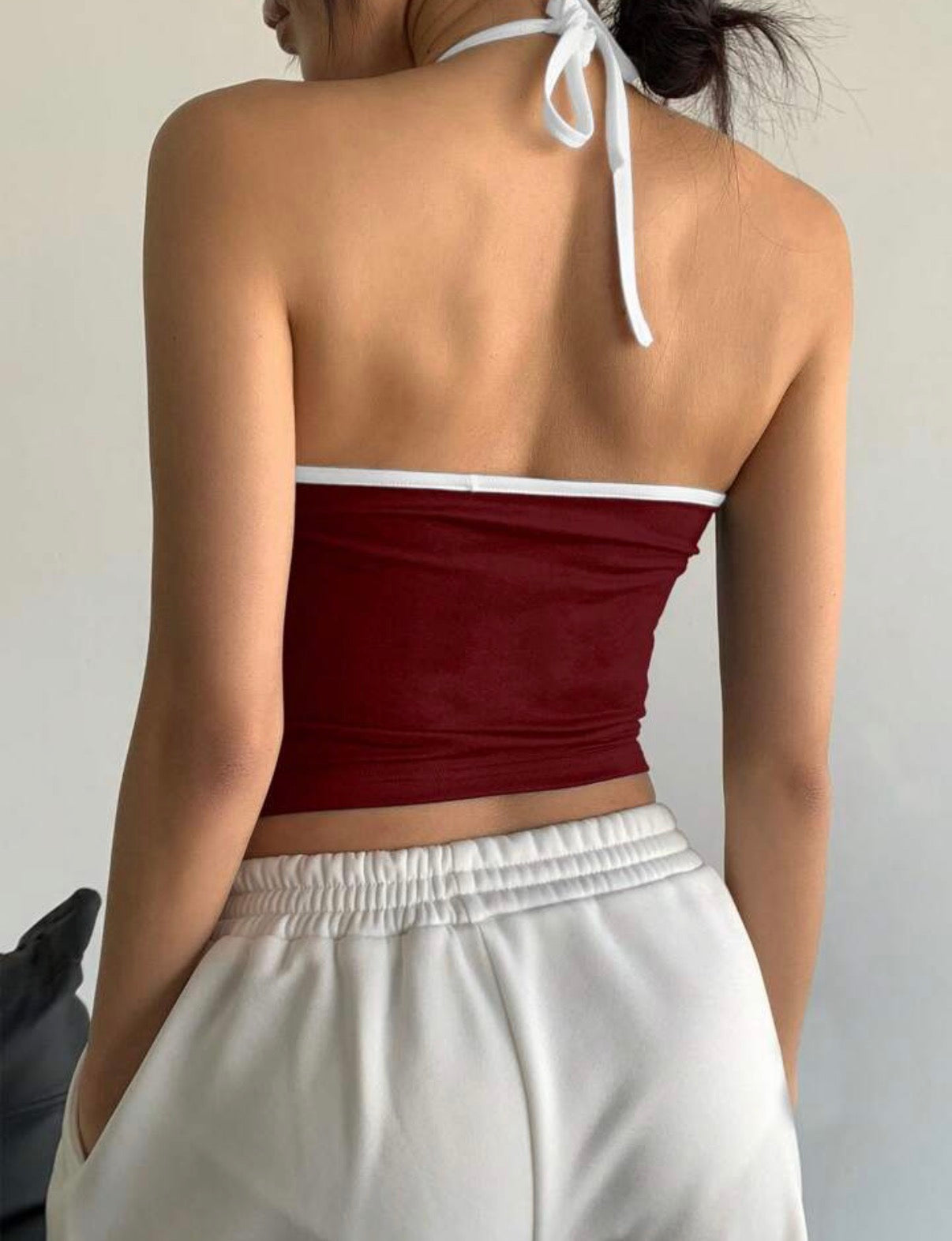 Bartus Women's Streetwear Marron Casual Fashion Colorblock Los Angeles Graphic 91 Number Spaghetti Strap Tank Top