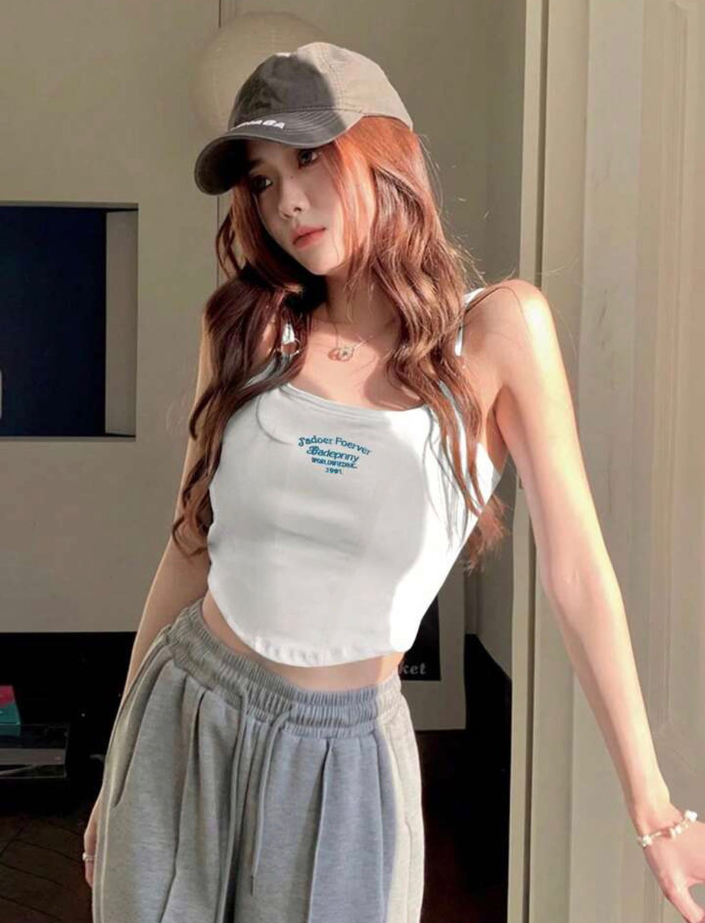 Bartus  Women Simple And Versatile Daily Spring And Summer Matching Tank Top(Including Chest Pads)