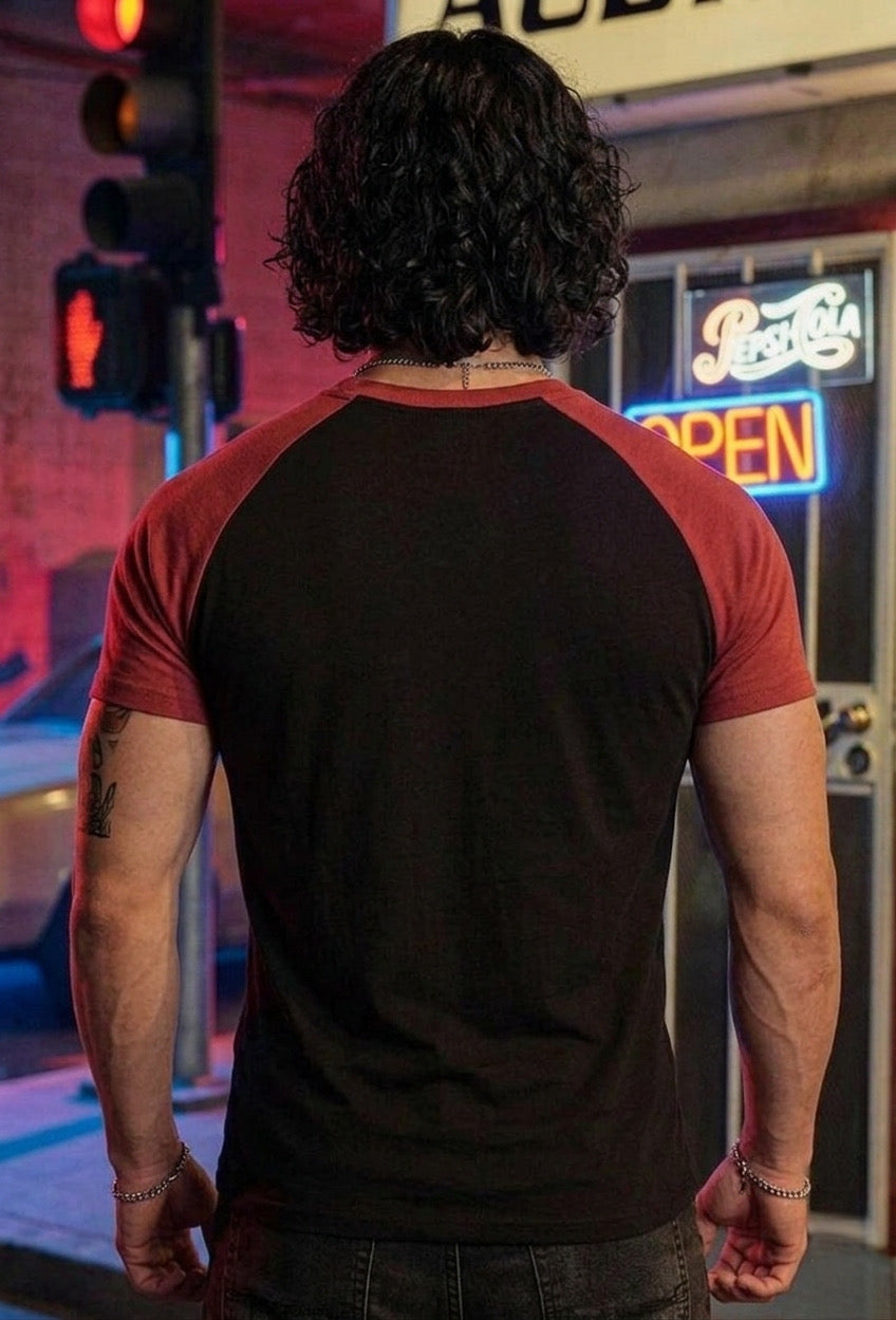 Superman Short Sleeve T-shirt-black / red