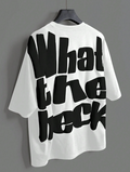 Bartus Men's Letter Printed Casual Short Sleeve T-Shirt-White