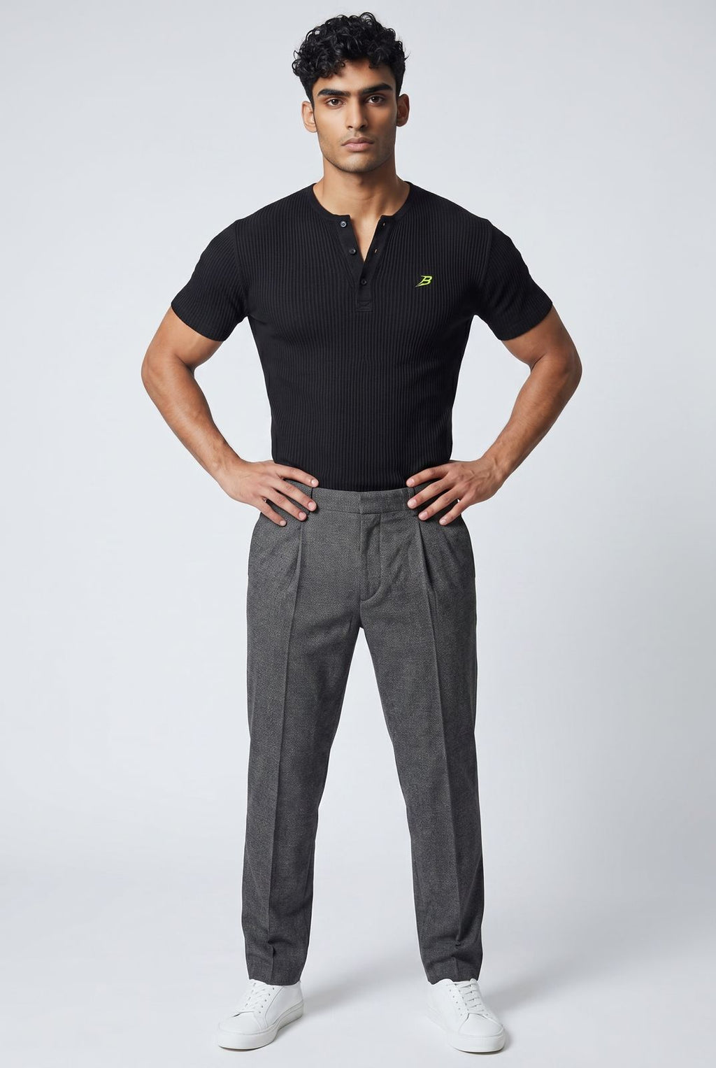 Men's Casual Solid Color Henley Neck Short Sleeve T-Shirt