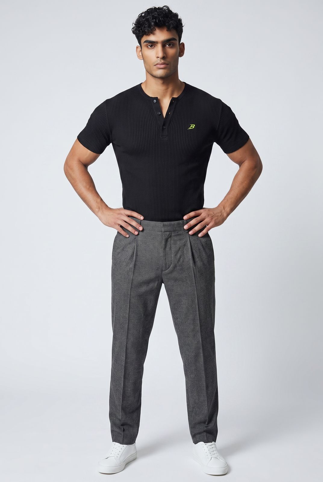 Men's Casual Solid Color Henley Neck Short Sleeve T-Shirt