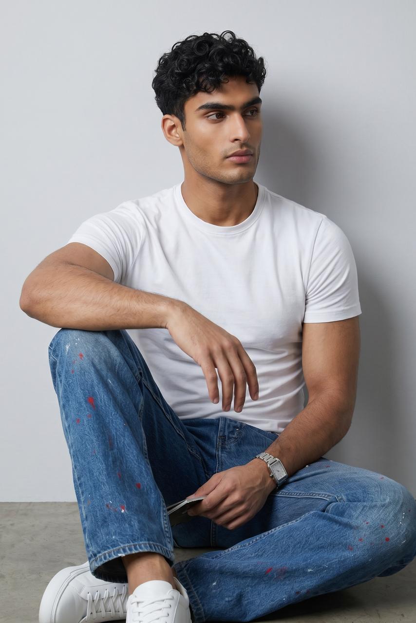 Slim Fit Short Sleeve Crew Neck Basic Blank T-Shirt Essentials All Year Round Capsule Spring&Summer