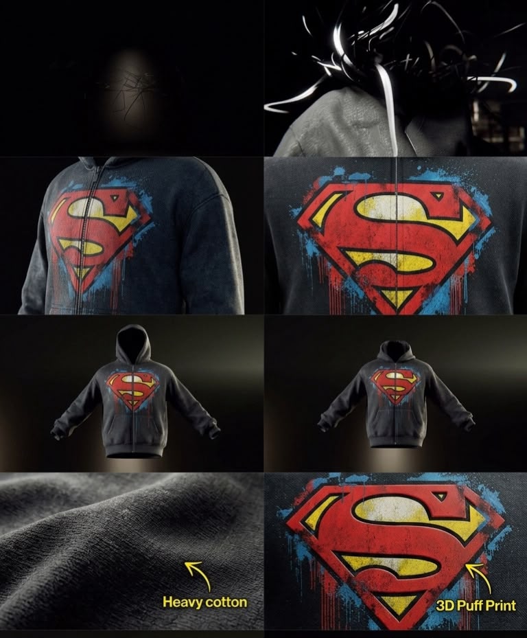 Bartus Superman Apex Zip-Up-Black