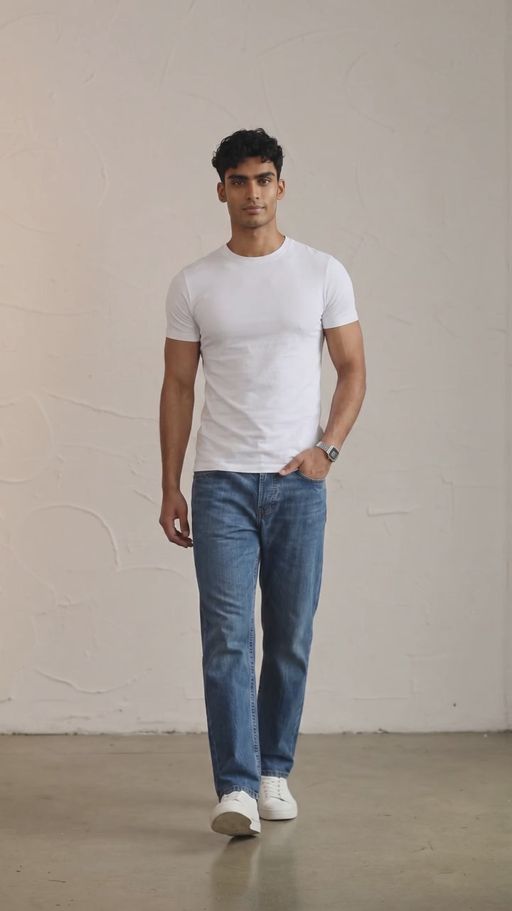 Slim Fit Short Sleeve Crew Neck Basic Blank T-Shirt Essentials All Year Round Capsule Spring&Summer