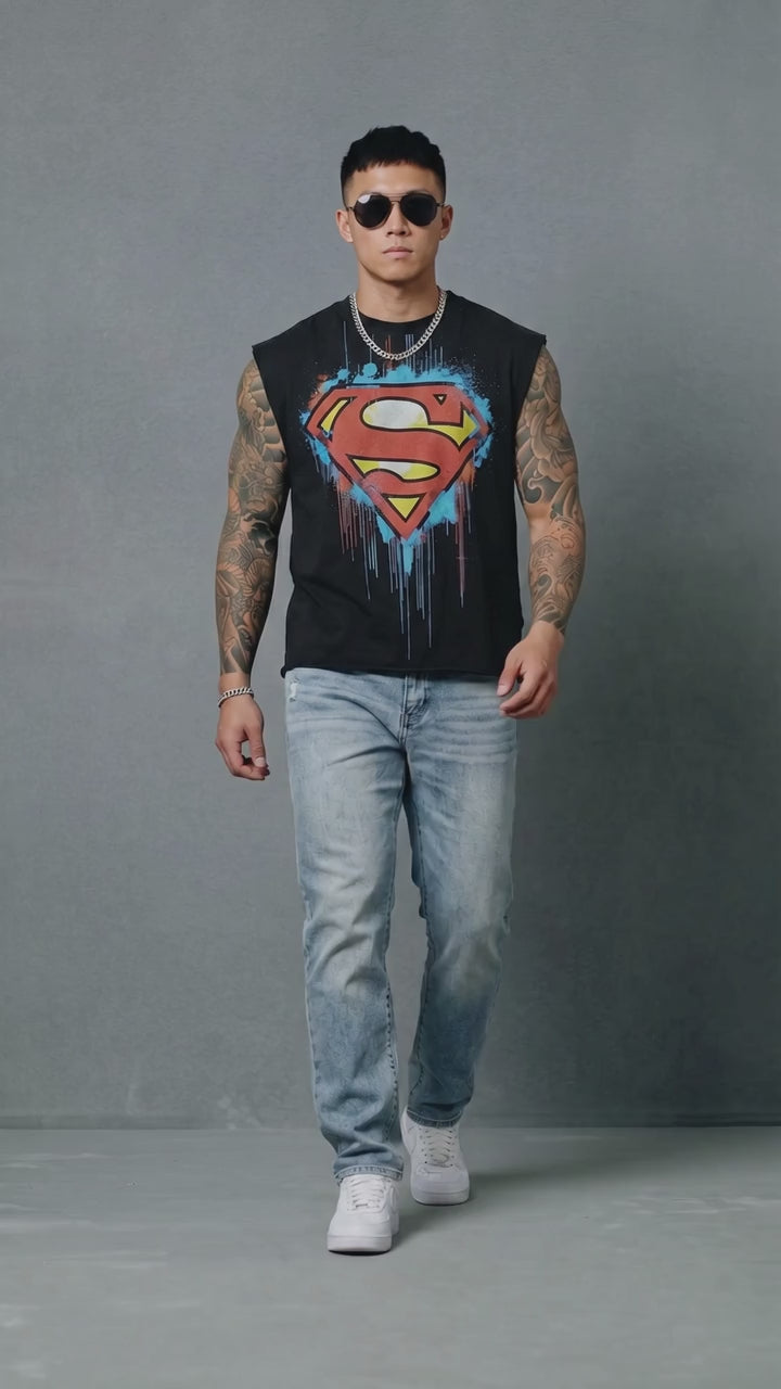 Bartus Men's Summer Solid Color Crew Neck Casual Loose Tank Top